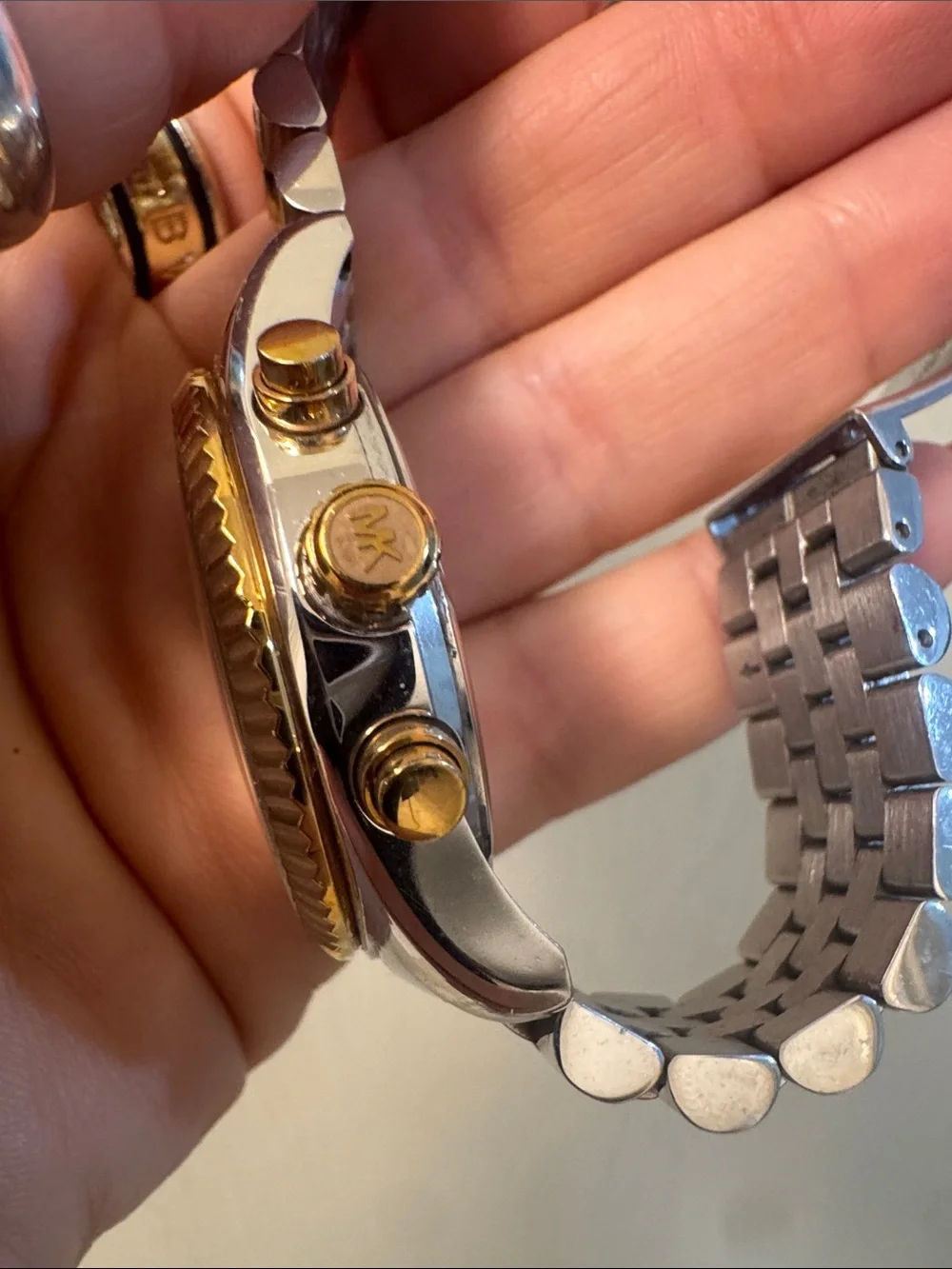 Michael Kors Gold and Silver Two-Tone Chronograph Bracelet Watch